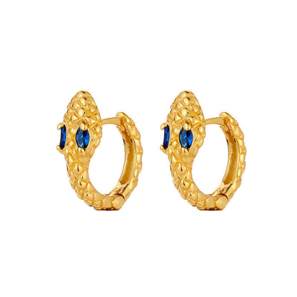 Small Snake Zircon Sweet Cute With Diamonds Personalized Earrings