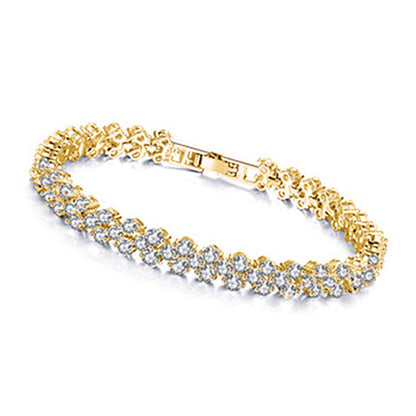 Roman Crystal Natural Zircon Full Diamond Bracelets