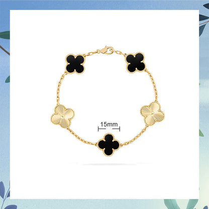 Red Agate Clover Female Pork Belly White Shell Bracelets