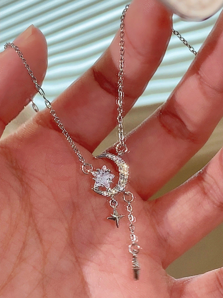 Sweet Star Moon Graceful Personality Zircon Light Luxury Necklaces