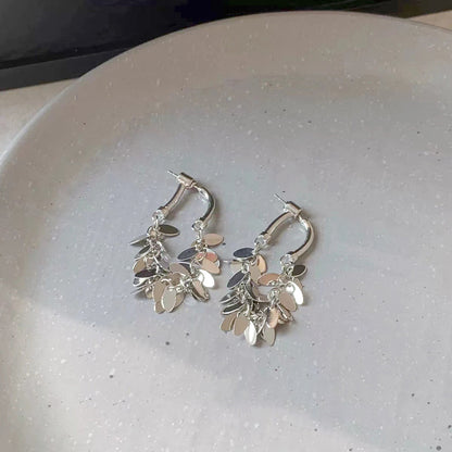 Long Tassel Round Rectangular Gold And Sier High Profile Earrings