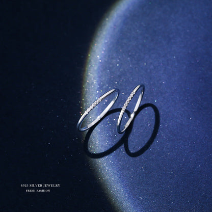 Women's Sterling Sier Design Closed Simple Light Rings