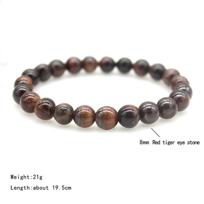 Women's & Men's Frosted Natural Stone Volcanic Rock Tigereye And Bracelets
