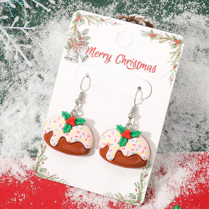 Christmas Cute Cartoon Sweet Tree Snowman Earrings