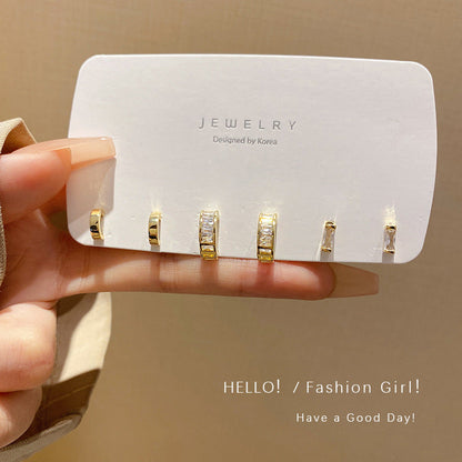 Women's Set Trendy Simple And Small Korean Affordable Earrings