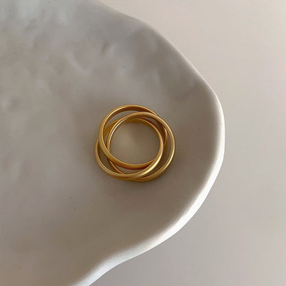 Women's Matte Metal For Niche Design Retro Rings