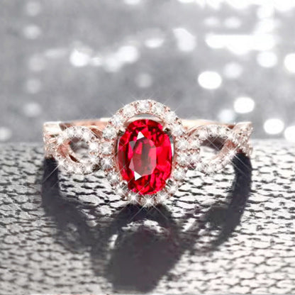Live Imitation Natural Ruby Colored Gems Rings