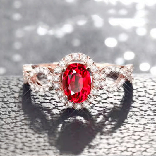 Live Imitation Natural Ruby Colored Gems Rings