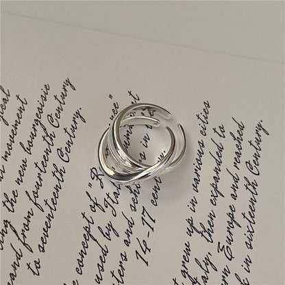 Sier Korean Niche Design Water Drop Rings