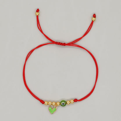 Jewelry Friendship Rope Multicolor Dripping Oil Love Heart Small Bracelets