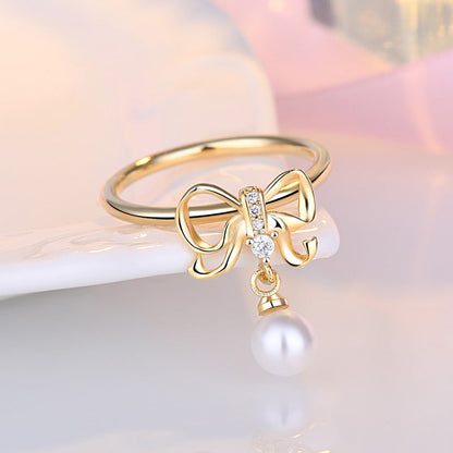 Sweet Fresh Hollow Out Bow Simple Rings