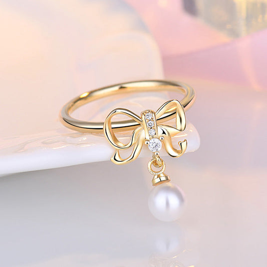 Sweet Fresh Hollow Out Bow Simple Rings