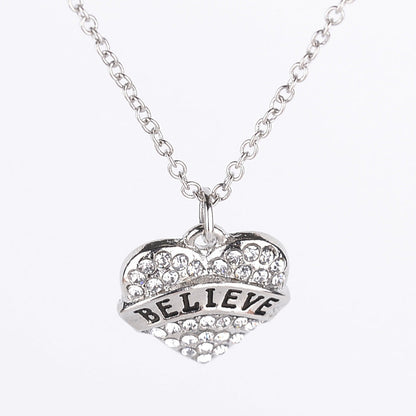 Simple Letter Family Member Full Diamond Necklaces