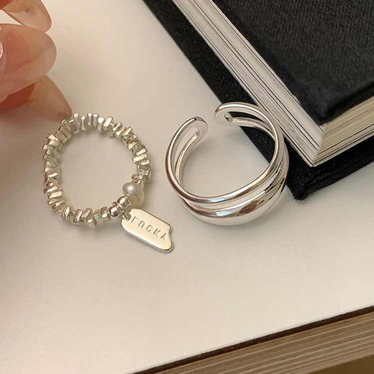 Small Pieces Of Sier Pearl Female Rings