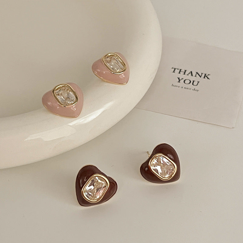 Women's Glazed Diamond For Design Light Luxury Earrings