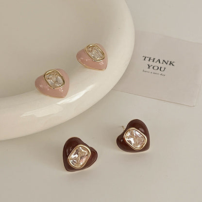 Women's Glazed Diamond For Design Light Luxury Earrings