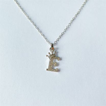 English Letters Full Diamond Pendant Simple Necklaces