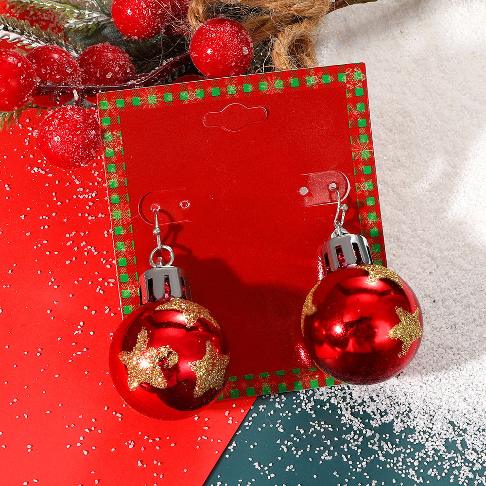 Cute Fashion Alloy Dripping Elk Snowflake Ear Earrings