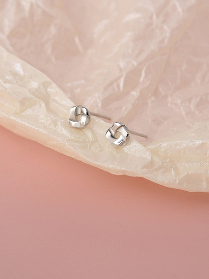 Women's Mobius Sier Needle Simple Fashion Mini Earrings