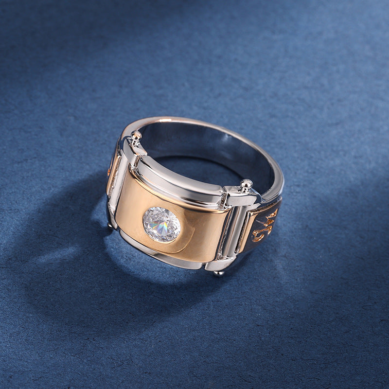 Man's Jewelry Champagne Gold Plated Domineering Rings