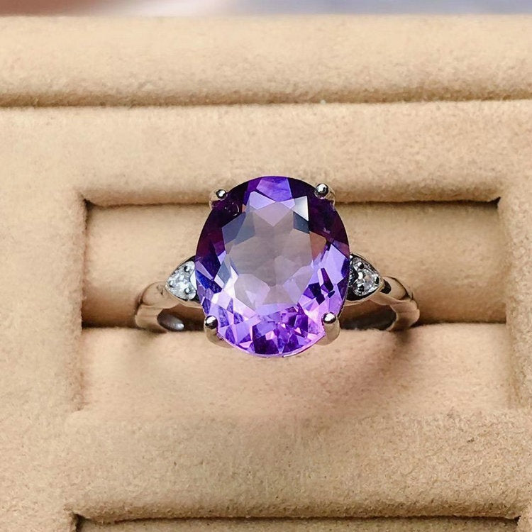 And Fashionable Simulation Amethyst Tourmaline Open Female Live Rings