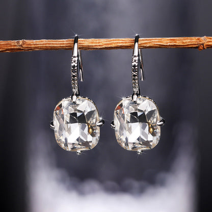 Shi Elegant Square Zircon Female Lady Earrings