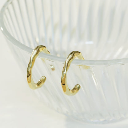 Irregular Pattern Baroque Texture Golden Sier Earrings