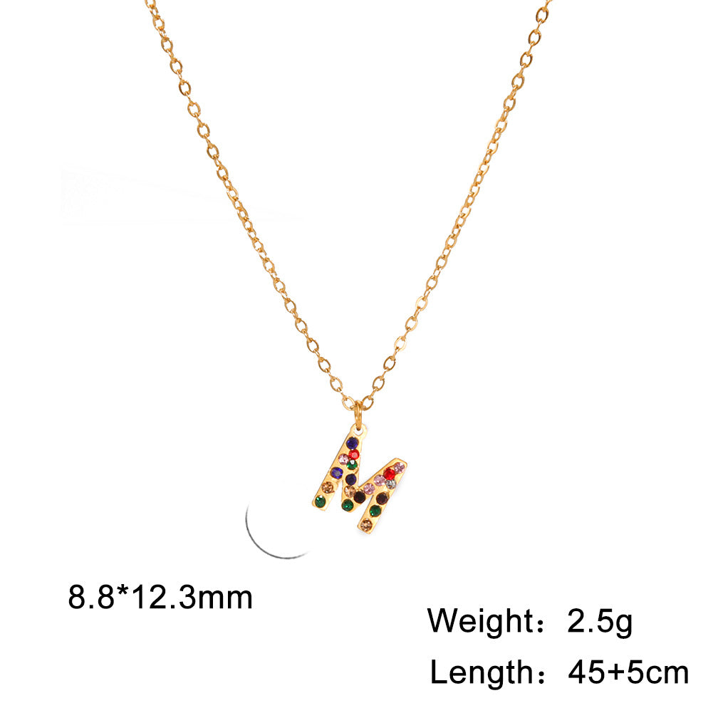 Titanium Steel Light Luxury And Simplicity Colorful Necklaces