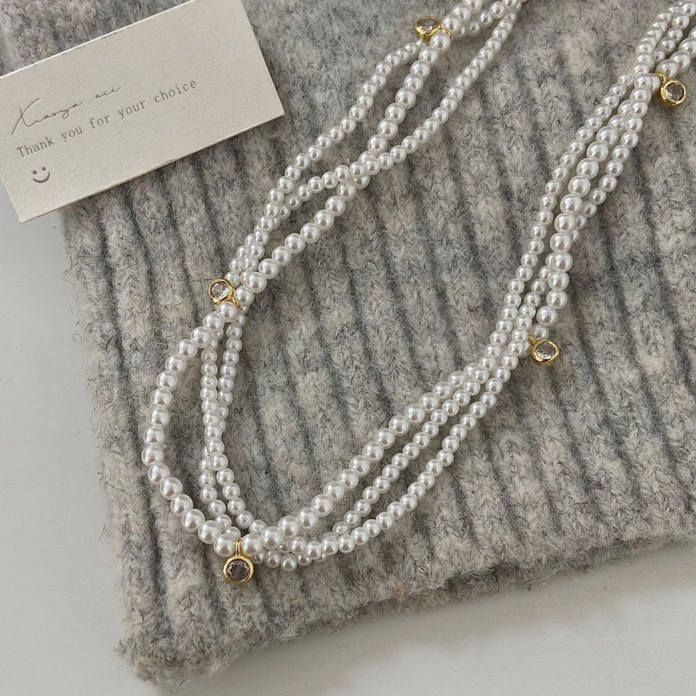 Women's Pearl Collar High Sense Twin Clavicle Necklaces