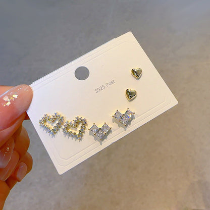 Women's Needle One Card Three Creative Matching Earrings