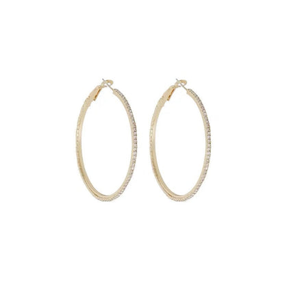 Sier Needle Exaggerated Big Circle Ear Earrings