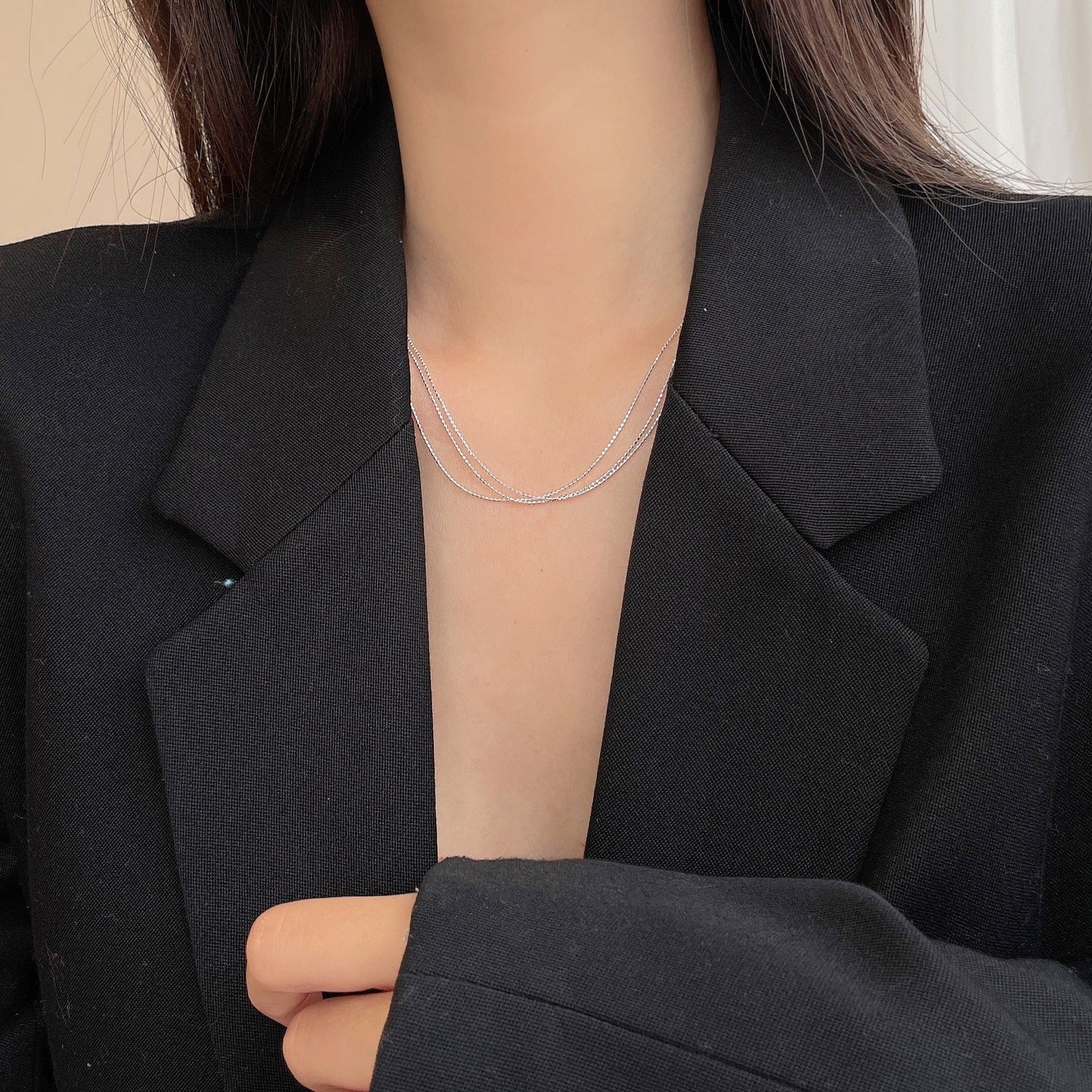 Italian Chain Round Beads Sterling Sier Pure Necklaces