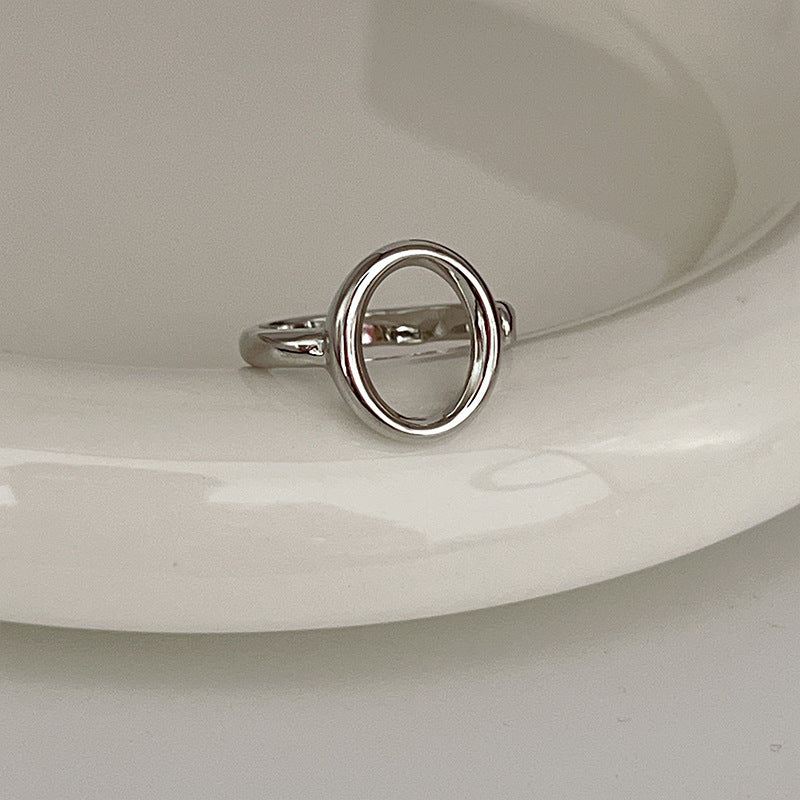 Sier Female Design Light Luxury Index Rings