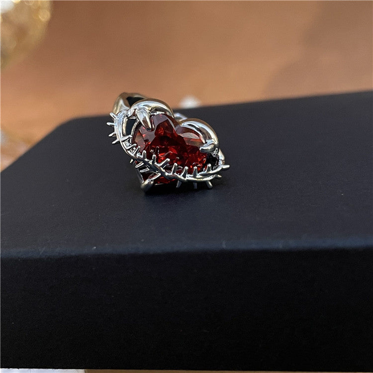 Gold-plated Light Luxury High-grade Pomegranate Red Rings