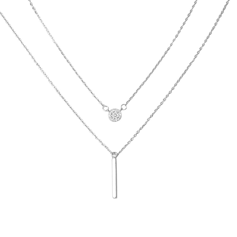 Korean Style Double Layer Twin Design Sense Necklaces