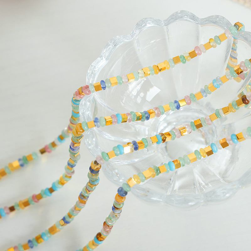Style High-grade Light Luxury Natural Stone Abacus Beads Necklaces