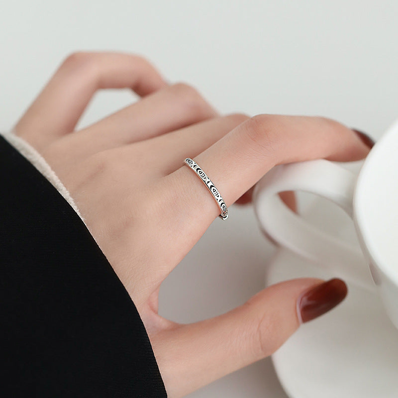 Sier-plated Index Finger Simple Female Niche Over Little Rings