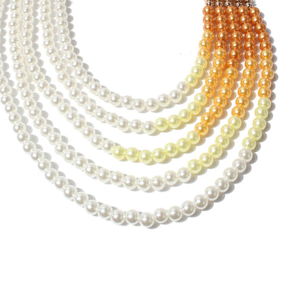 Women's Fashionable Elegant Pearl Sweater Chain Beaded Necklaces