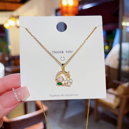 Women's Summer Beautiful Petals Ornament Light Luxury Minority Trendy Sweet Necklaces
