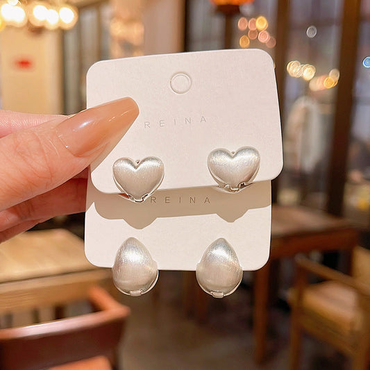 Women's Needle Simple Lovely Ear Clip Fashionable Matte Earrings