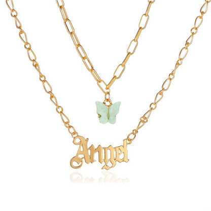 Women's Tassel Fashion Graceful Geometric Metal Letter Necklaces