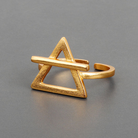 Women's Style Niche Design Simple Geometric Triangle Rings