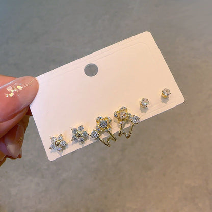 Women's Needle One Card Three Creative Matching Earrings