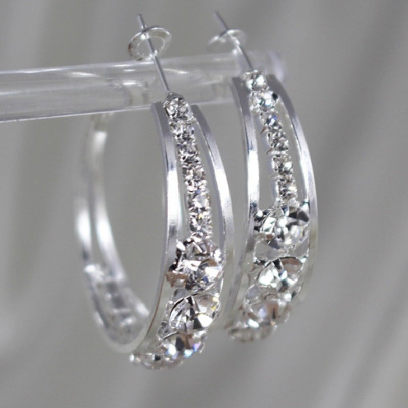 Big Hoop Elegant Inlaid Zircon Fashion Earrings