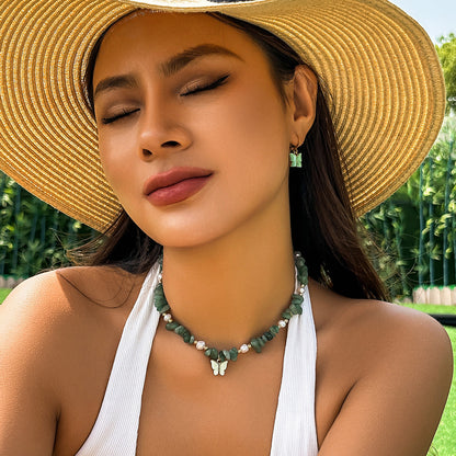 Gravel Beaded Clavicle Chain Pastoral Style Necklaces