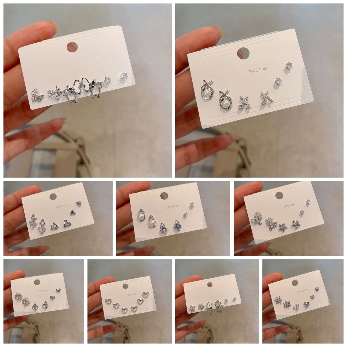 Women's Card Three Pairs Of Natural Shell Earrings