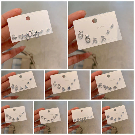 Women's Card Three Pairs Of Natural Shell Earrings