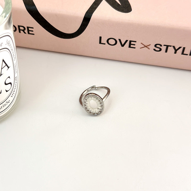 Female Retro Fashion Elegance Gemstone Open Index Finger Tide Rings