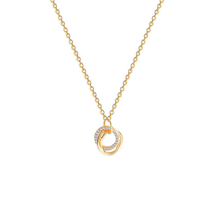 Women's Double Circle Titanium Steel For Trendy Graceful Necklaces