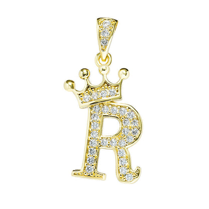 English Letters Full Diamond Pendant Simple Necklaces